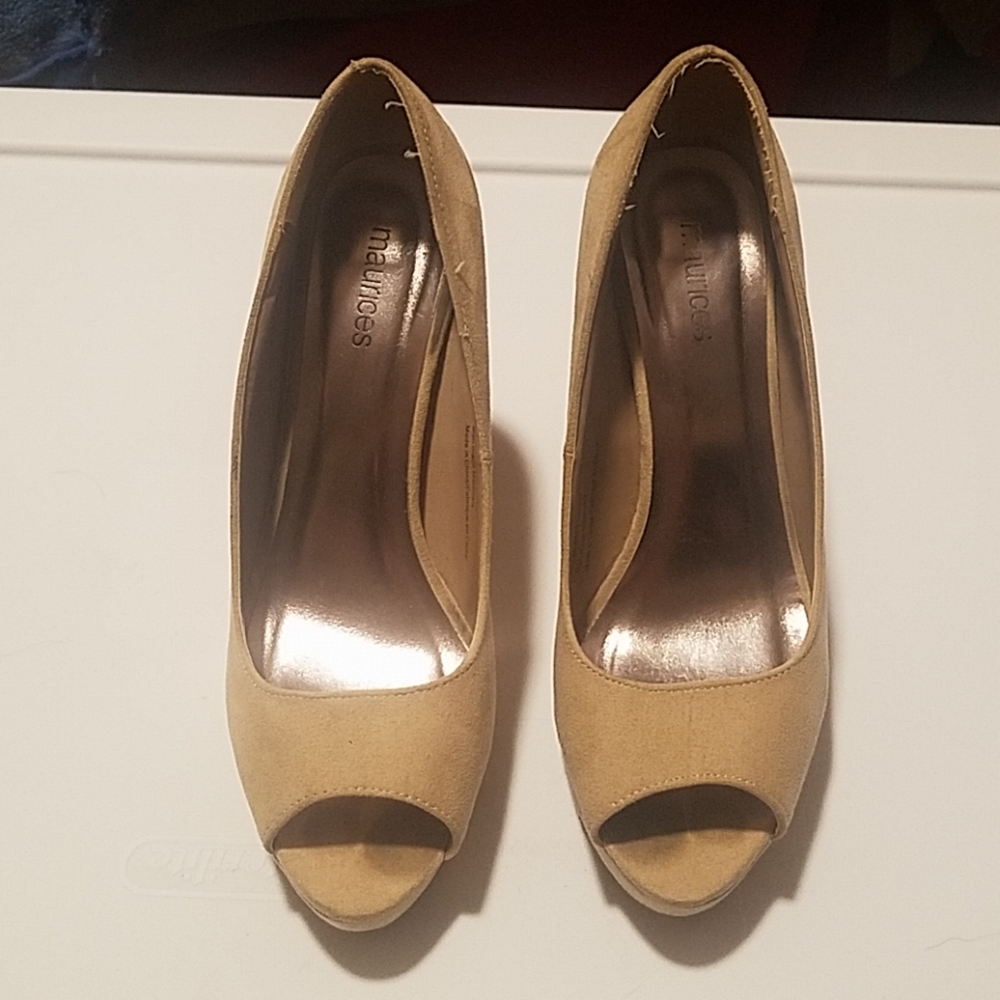 Cream peep toes heels